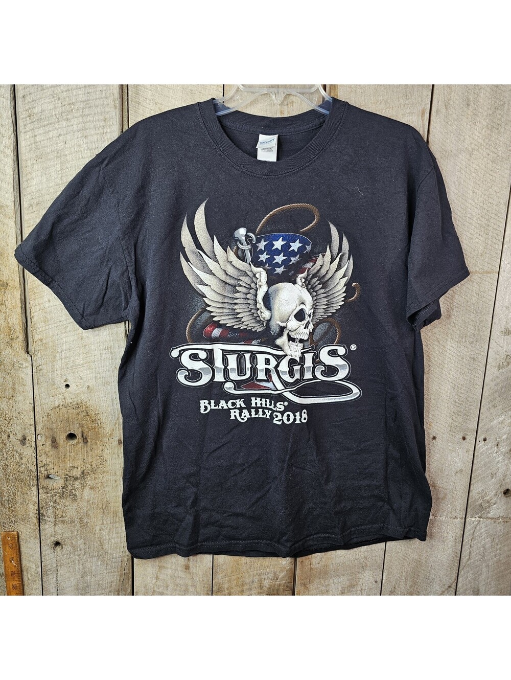 Gildan Sturgis Black Hills Rally 2018 Mount Rushmore T-Shirt Men's L Black